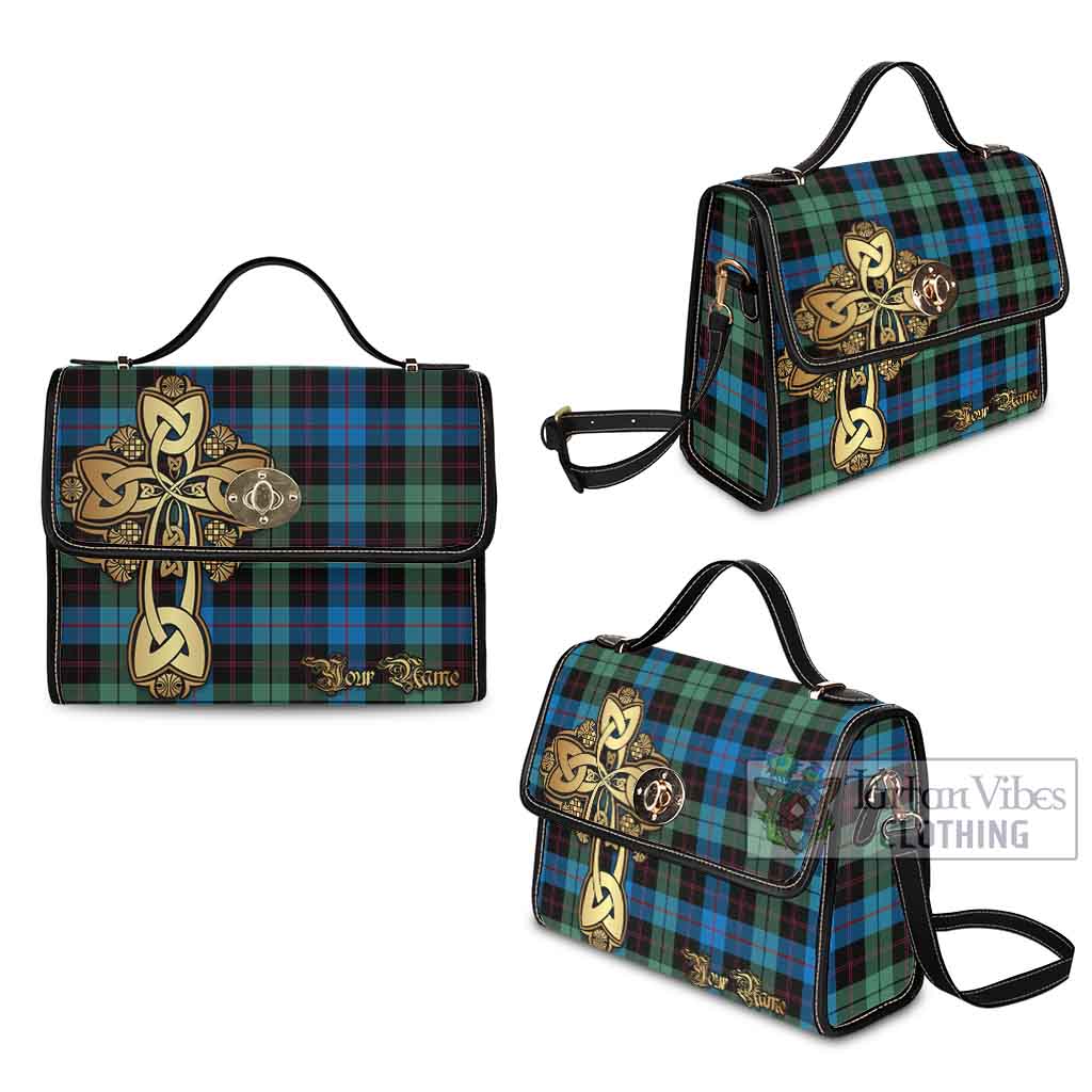 Tartan Vibes Clothing Guthrie Tartan Waterproof Canvas Bag Golden Thistle Celtic Cross Style