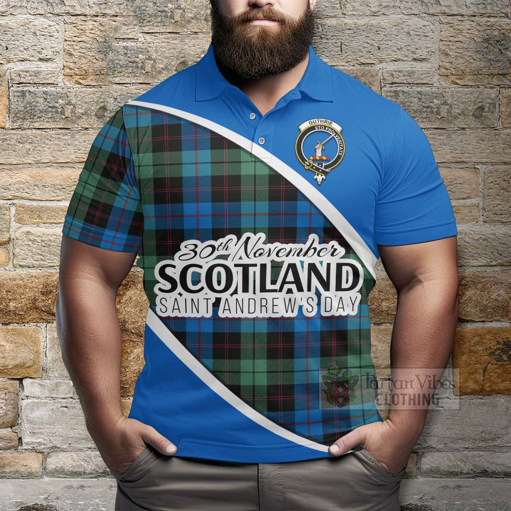 Tartan Vibes Clothing Guthrie Family Crest Tartan Polo Shirt Celebrate Saint Andrew's Day in Style