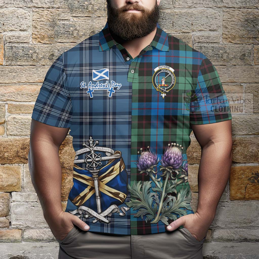 Tartan Vibes Clothing Guthrie Tartan Polo Shirt Happy St. Andrew's Day Half Tartan Style