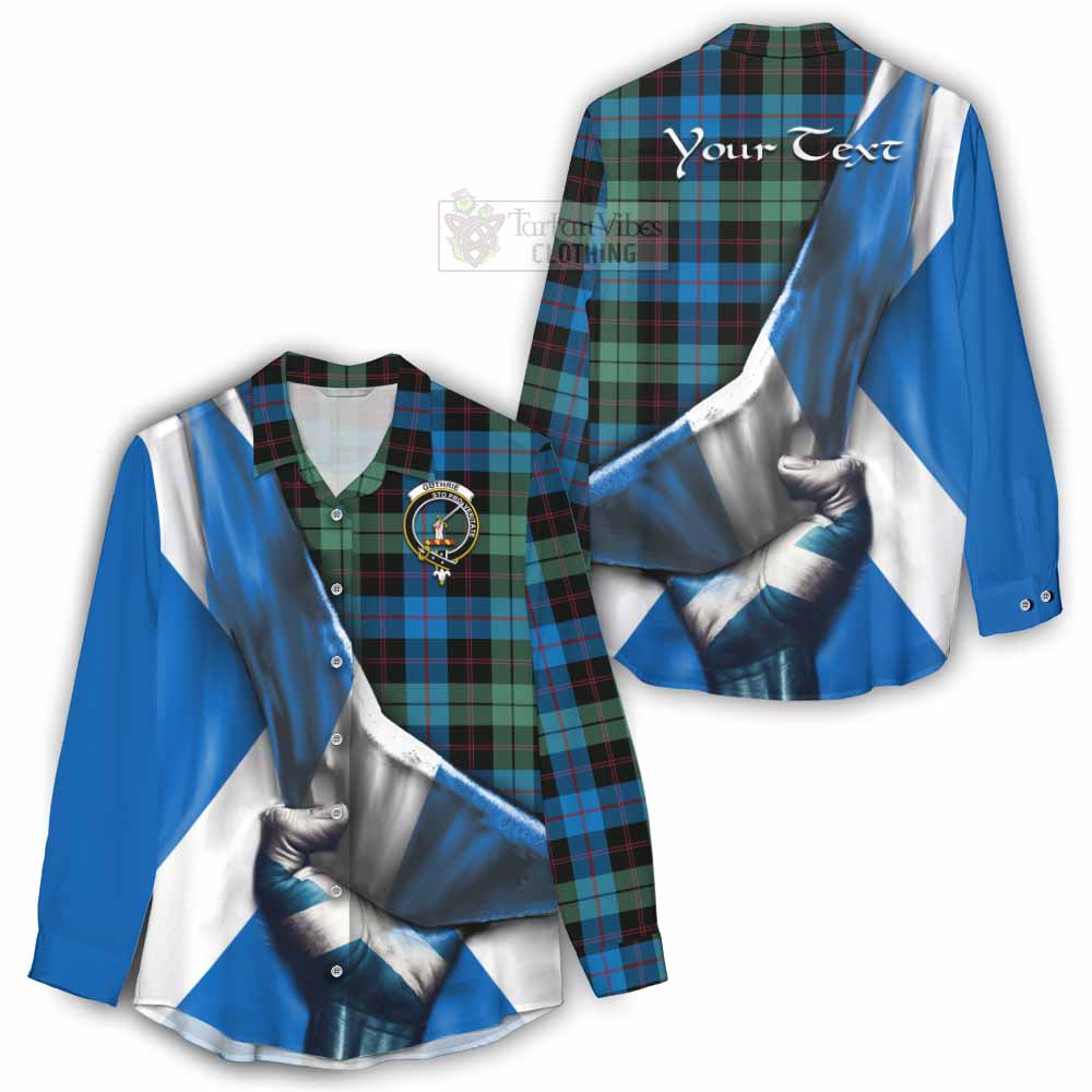 Tartan Vibes Clothing Guthrie Tartan Women's Casual Shirt with Family Crest Scotland Patriotic Style