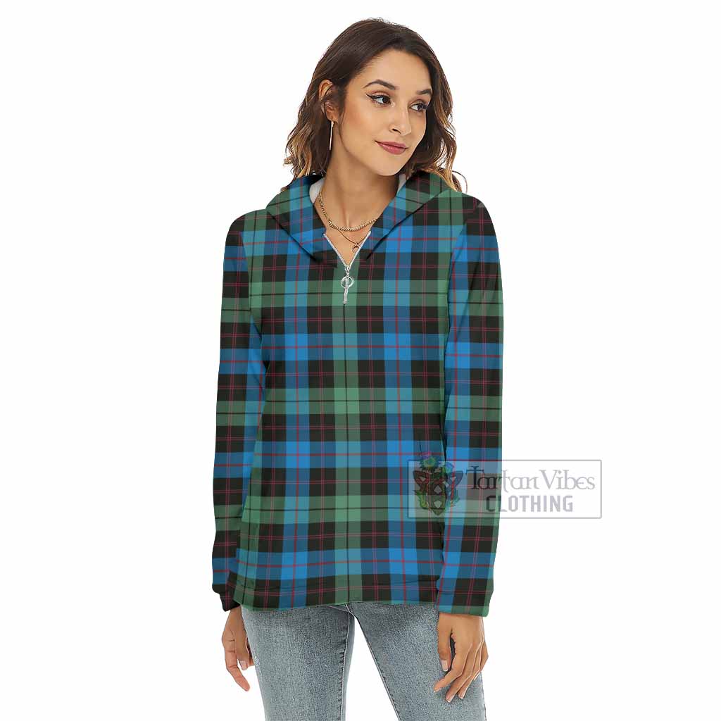 Guthrie Tartan Women's Borg Fleece Hoodie with Half Zip - Tartan Vibes Clothing
