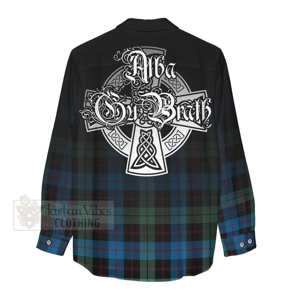 Tartan Vibes Clothing Guthrie Tartan Women's Casual Shirt Featuring Alba Gu Brath Family Crest Celtic Inspired