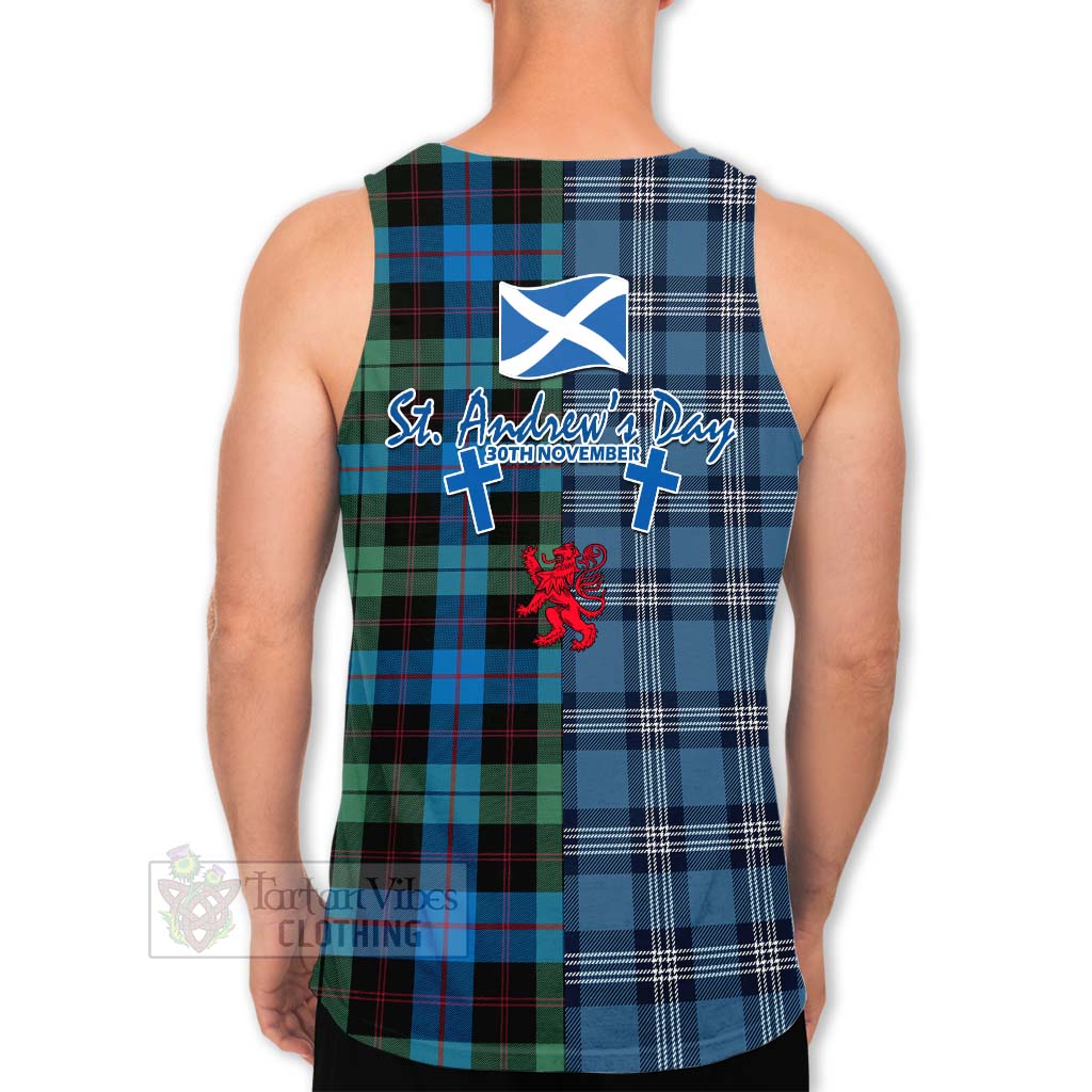 Tartan Vibes Clothing Guthrie Tartan Men's Tank Top Happy St. Andrew's Day Half Tartan Style