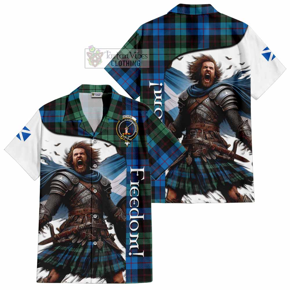 Tartan Vibes Clothing Guthrie Crest Tartan Short Sleeve Button Shirt Inspired by the Freedom of Scottish Warrior