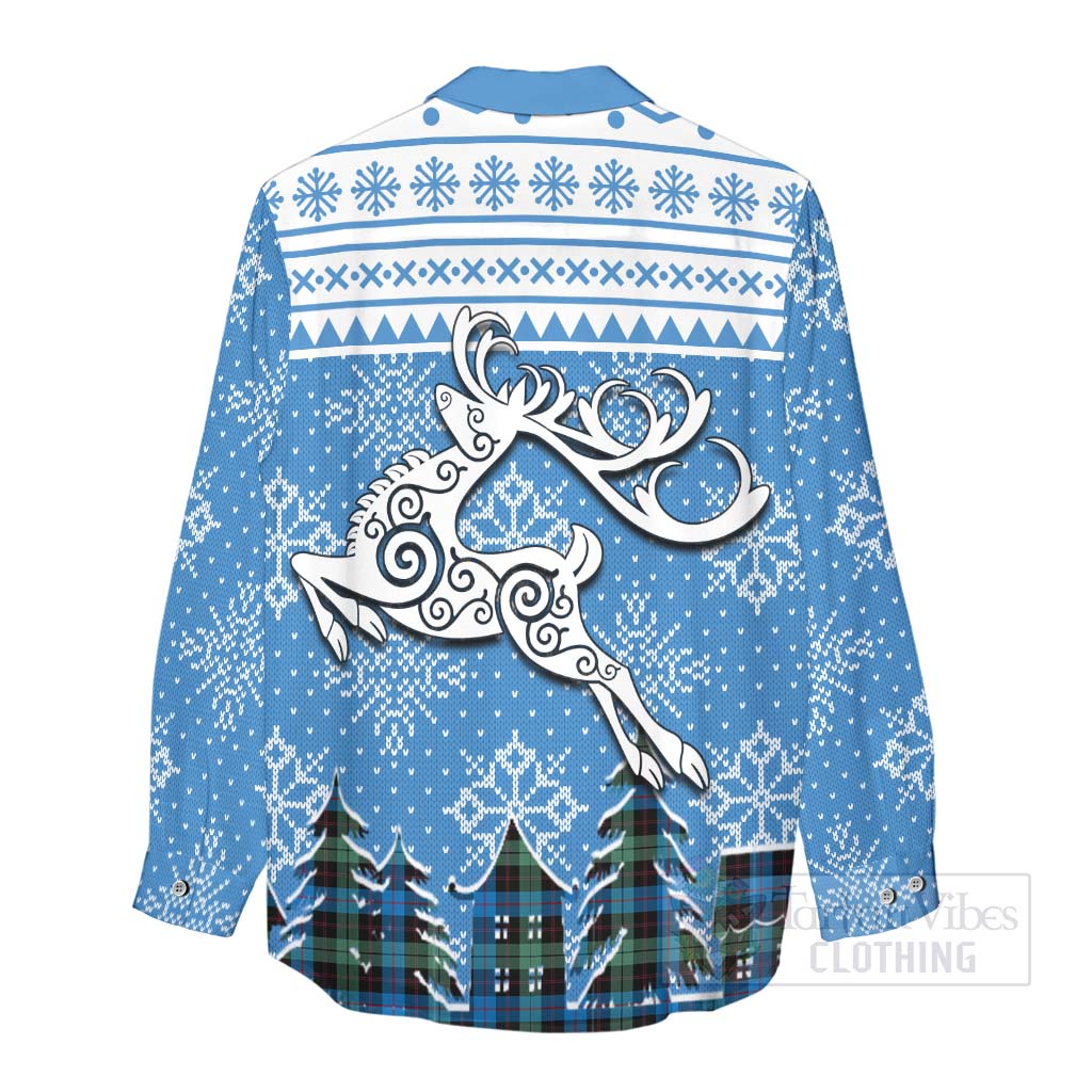 Tartan Vibes Clothing Guthrie Clan Christmas Women's Casual Shirt Celtic Reindeer Style