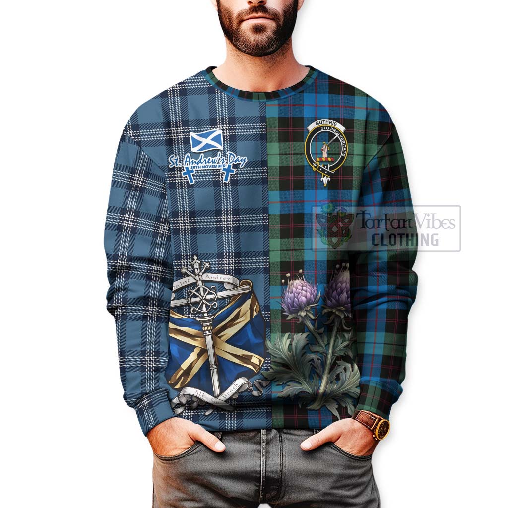 Tartan Vibes Clothing Guthrie Tartan Sweatshirt Happy St. Andrew's Day Half Tartan Style