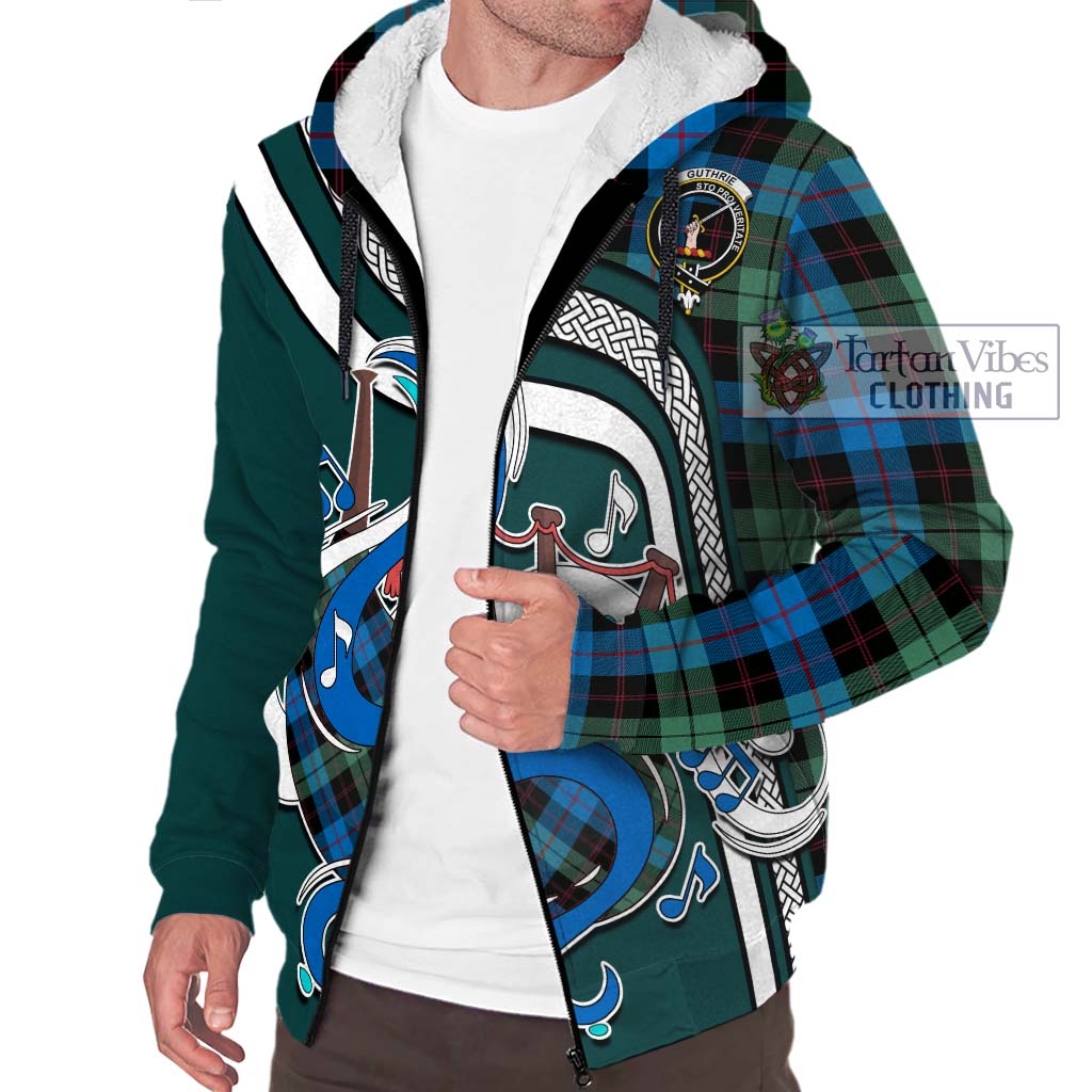 Tartan Vibes Clothing Guthrie Tartan Sherpa Hoodie with Epic Bagpipe Style