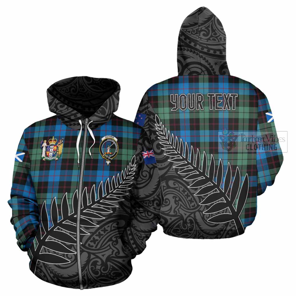 Tartan Vibes Clothing Guthrie Crest Tartan Hoodie with New Zealand Silver Fern Half Style