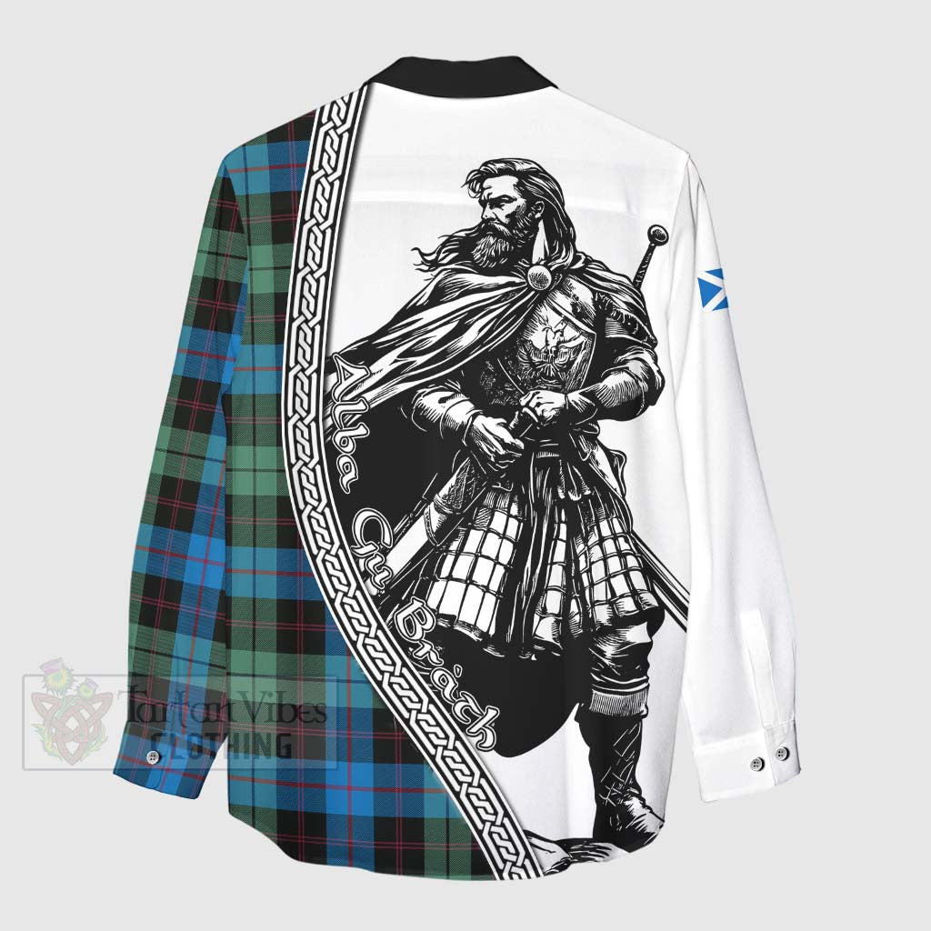 Tartan Vibes Clothing Guthrie Tartan Clan Crest Women's Casual Shirt with Highlander Warrior Celtic Style