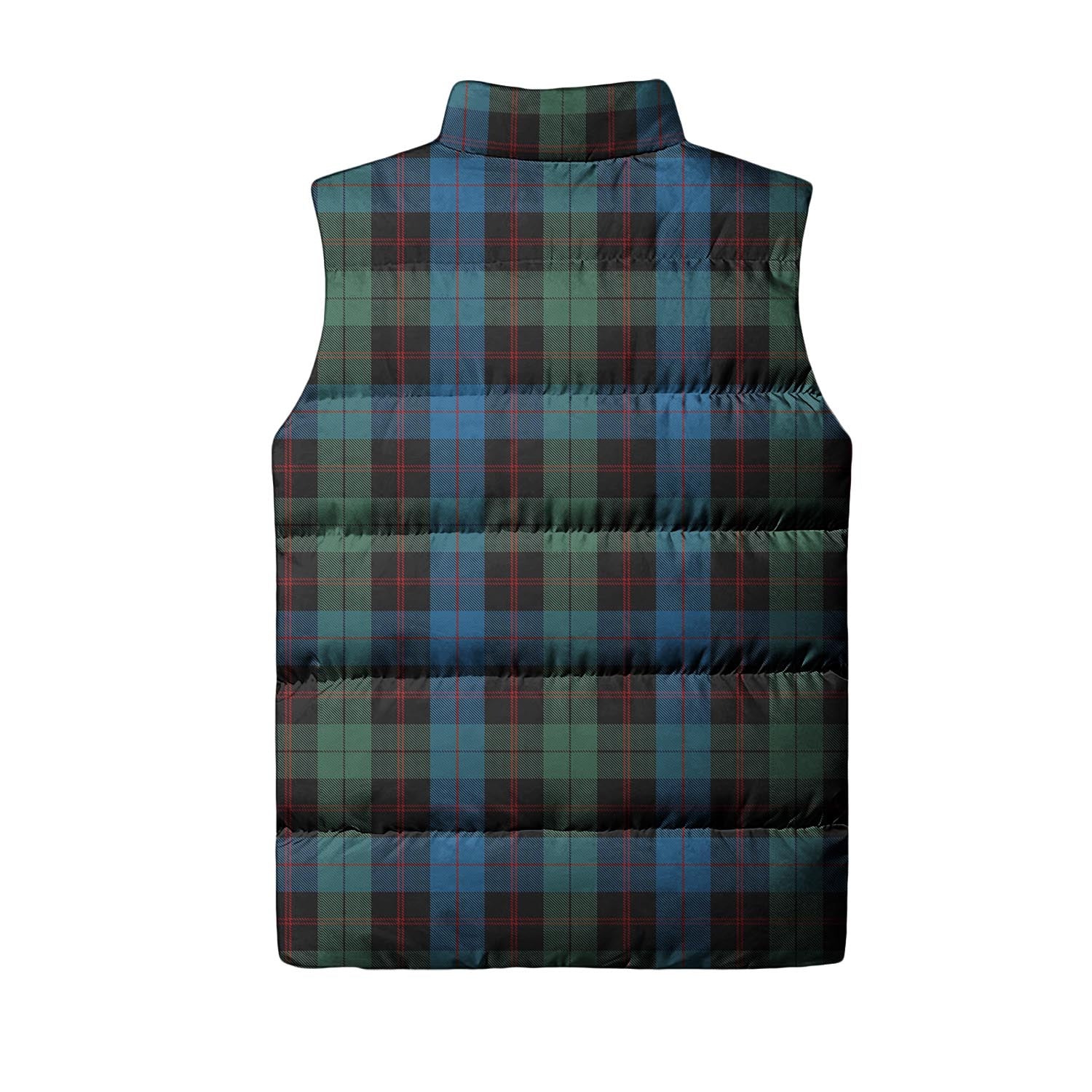 Guthrie Tartan Sleeveless Puffer Jacket with Family Crest - Tartanvibesclothing