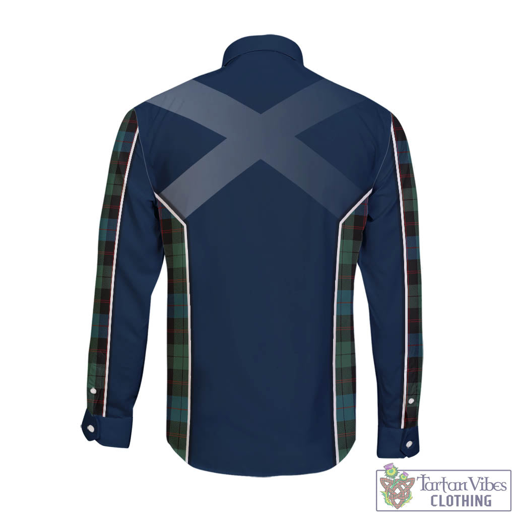 Tartan Vibes Clothing Guthrie Tartan Long Sleeve Button Up Shirt with Family Crest and Scottish Thistle Vibes Sport Style