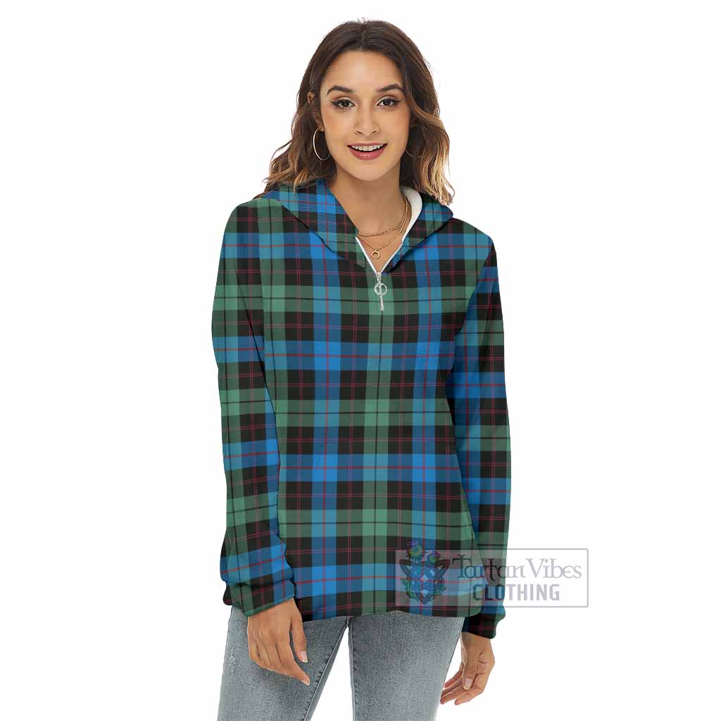 Guthrie Tartan Women's Borg Fleece Hoodie with Half Zip - Tartan Vibes Clothing