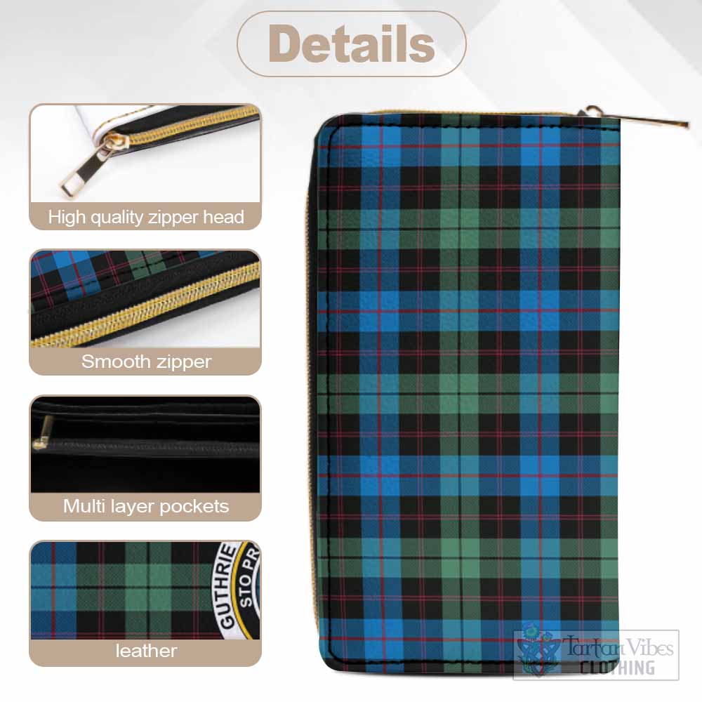 Guthrie Tartan Women's Leather Wallet with Family Crest - Tartan Vibes Clothing