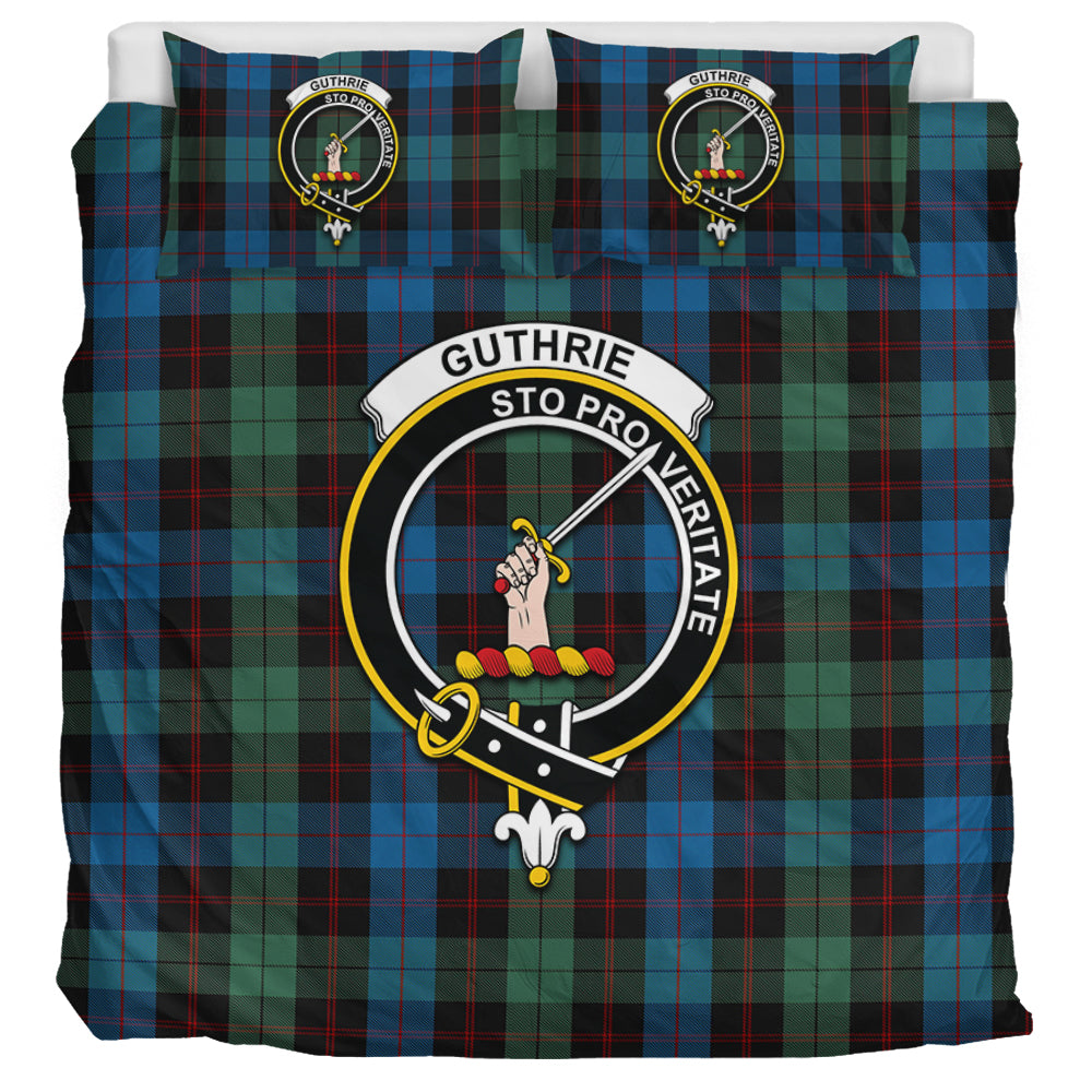 Guthrie Tartan Bedding Set with Family Crest UK Bedding Set UK Super King 104*94 inch - Tartan Vibes Clothing