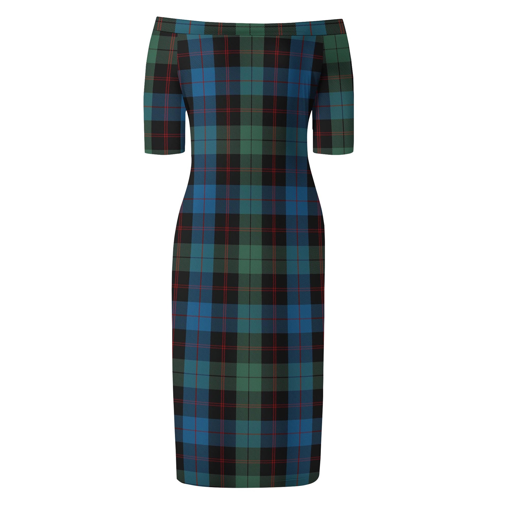 Guthrie Tartan Off Shoulder Lady Dress - Tartanvibesclothing