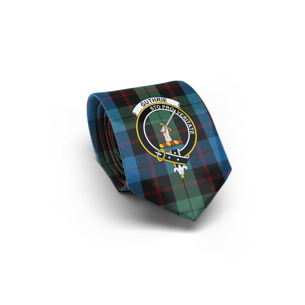 Guthrie Tartan Classic Necktie with Family Crest - Tartan Vibes Clothing