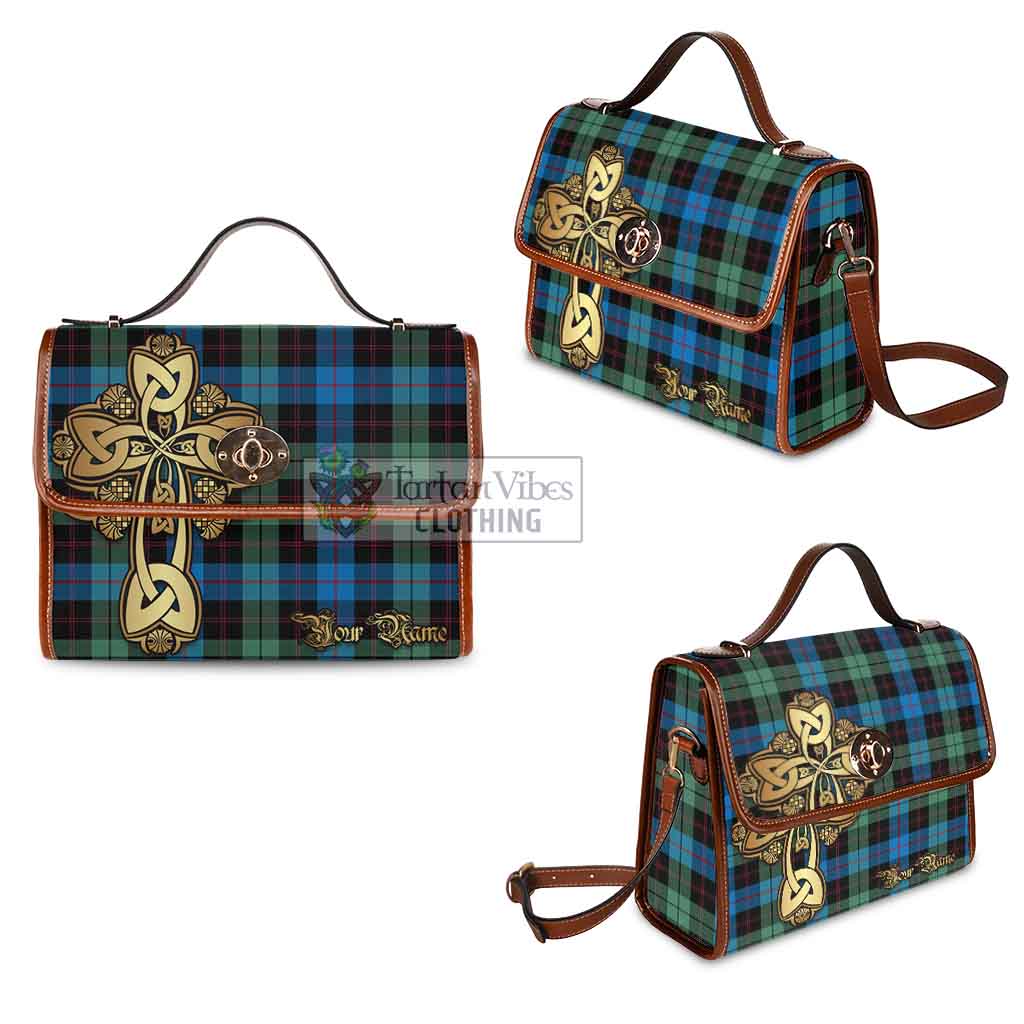 Tartan Vibes Clothing Guthrie Tartan Waterproof Canvas Bag Golden Thistle Celtic Cross Style