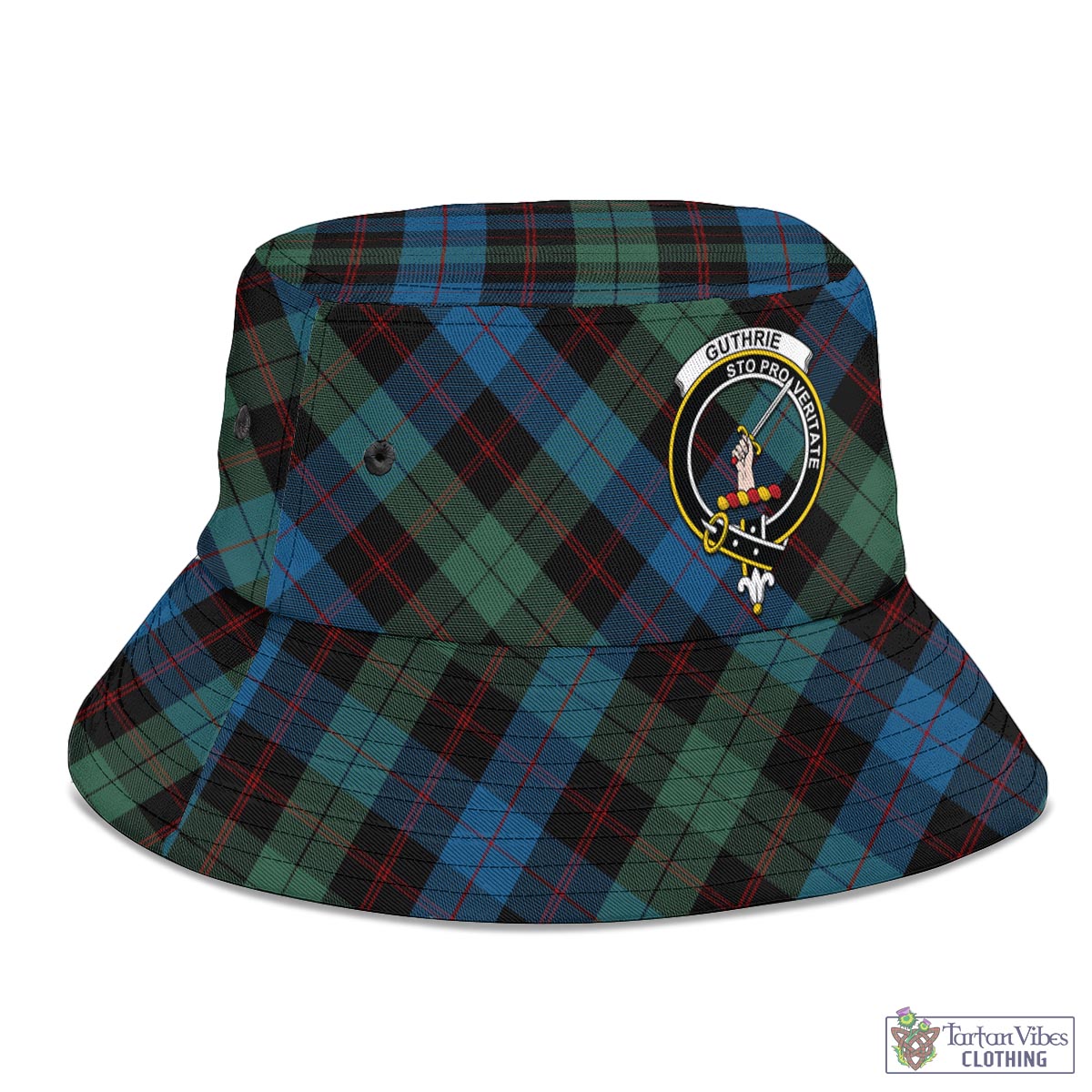 Tartan Vibes Clothing Guthrie Tartan Bucket Hat with Family Crest