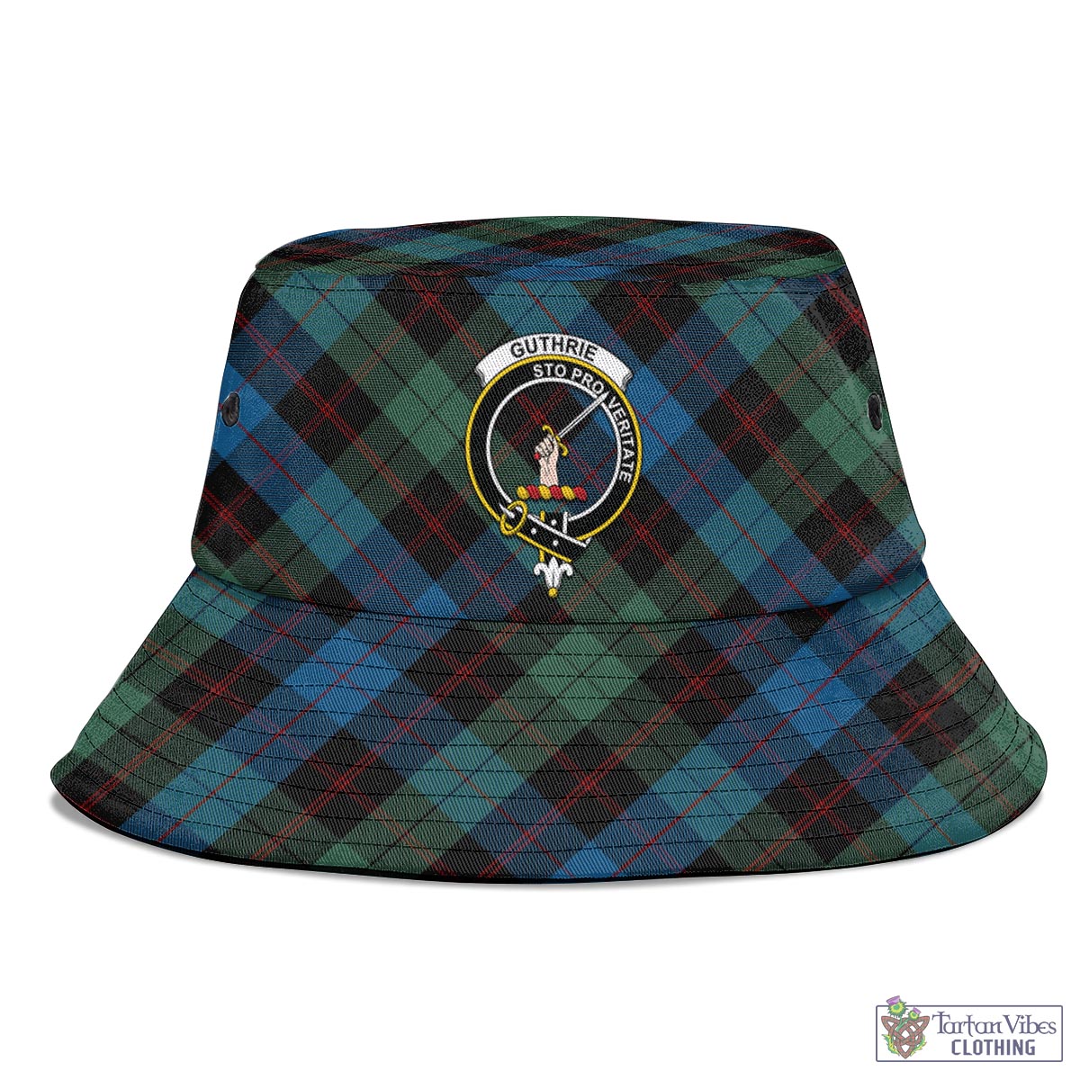 Tartan Vibes Clothing Guthrie Tartan Bucket Hat with Family Crest