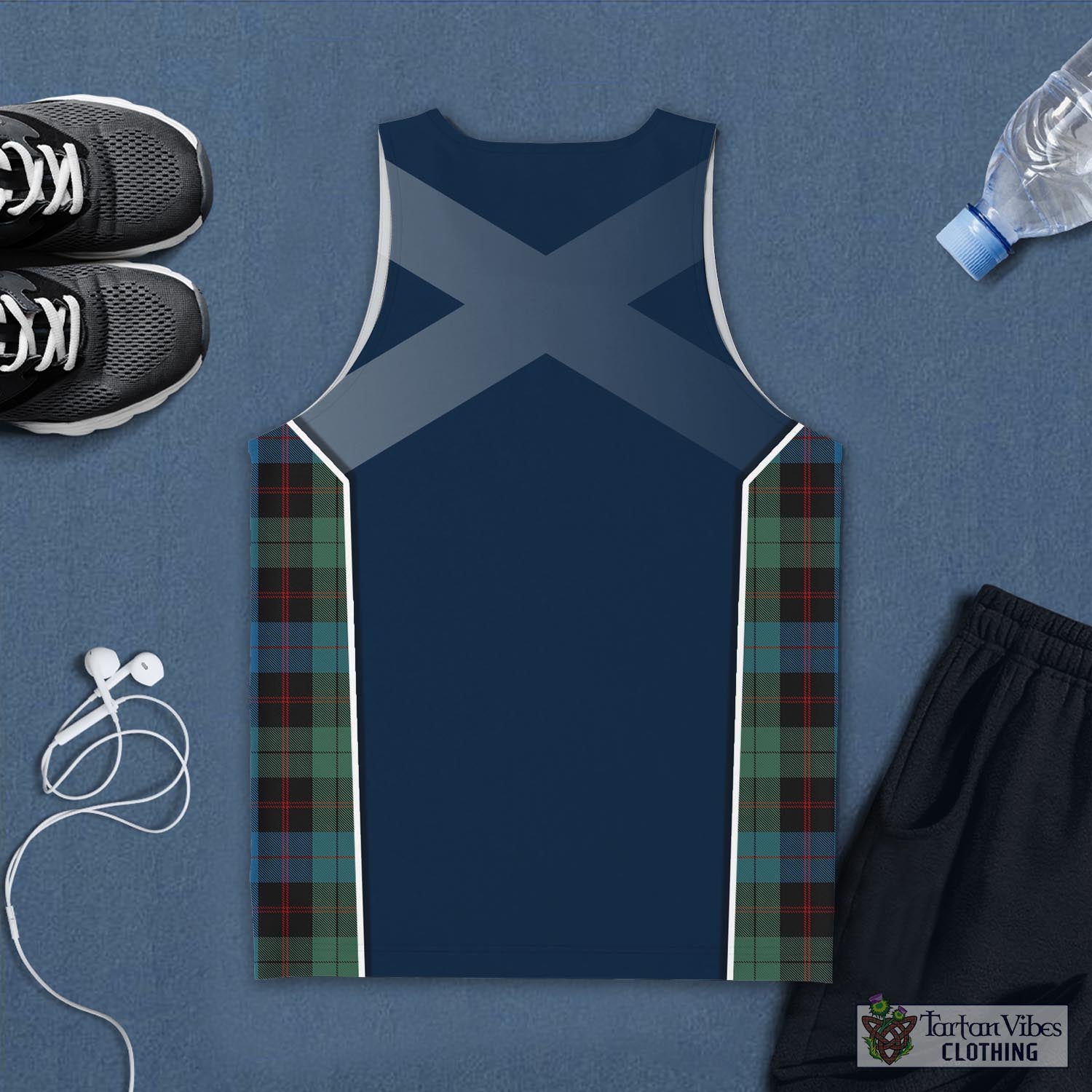 Tartan Vibes Clothing Guthrie Tartan Men's Tanks Top with Family Crest and Scottish Thistle Vibes Sport Style