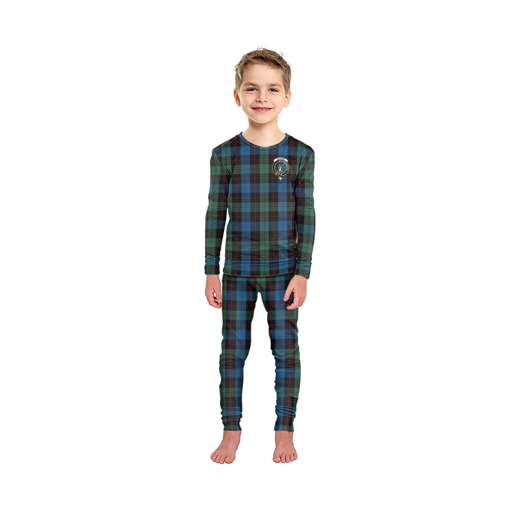 Guthrie Tartan Pajamas Family Set with Family Crest - Tartanvibesclothing