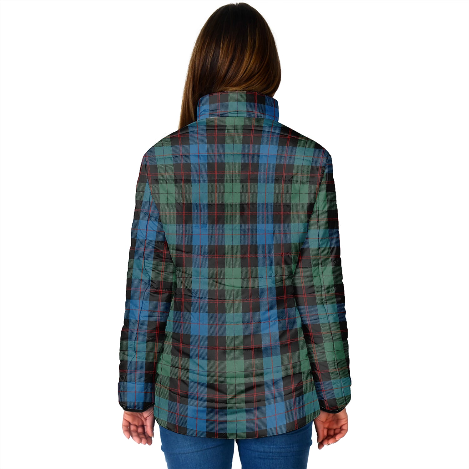 Guthrie Tartan Padded Jacket with Family Crest - Tartanvibesclothing