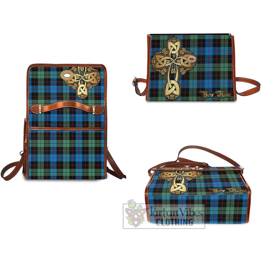 Tartan Vibes Clothing Guthrie Tartan Waterproof Canvas Bag Golden Thistle Celtic Cross Style