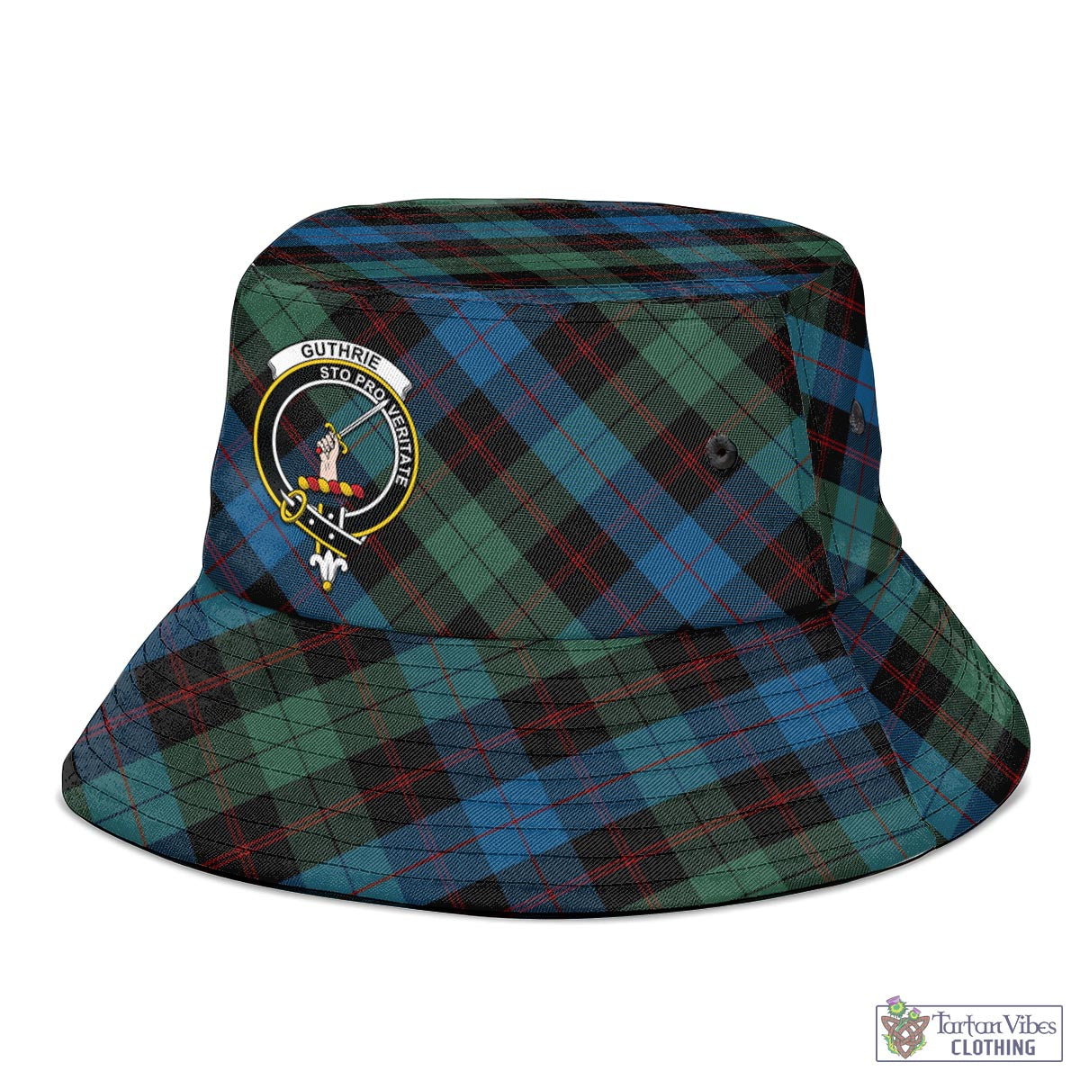 Tartan Vibes Clothing Guthrie Tartan Bucket Hat with Family Crest