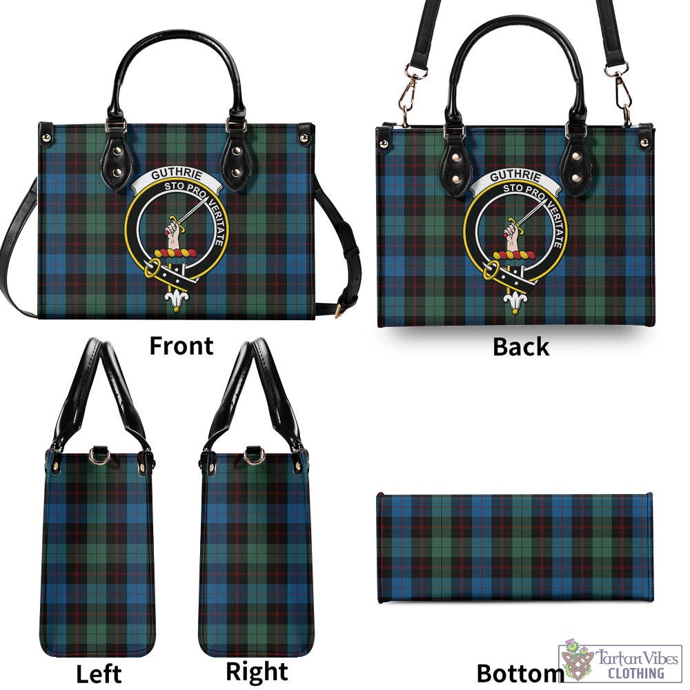 Tartan Vibes Clothing Guthrie Tartan Luxury Leather Handbags with Family Crest