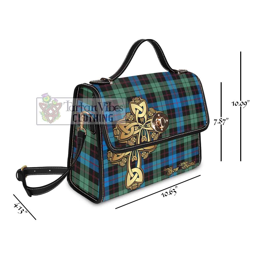 Tartan Vibes Clothing Guthrie Tartan Waterproof Canvas Bag Golden Thistle Celtic Cross Style