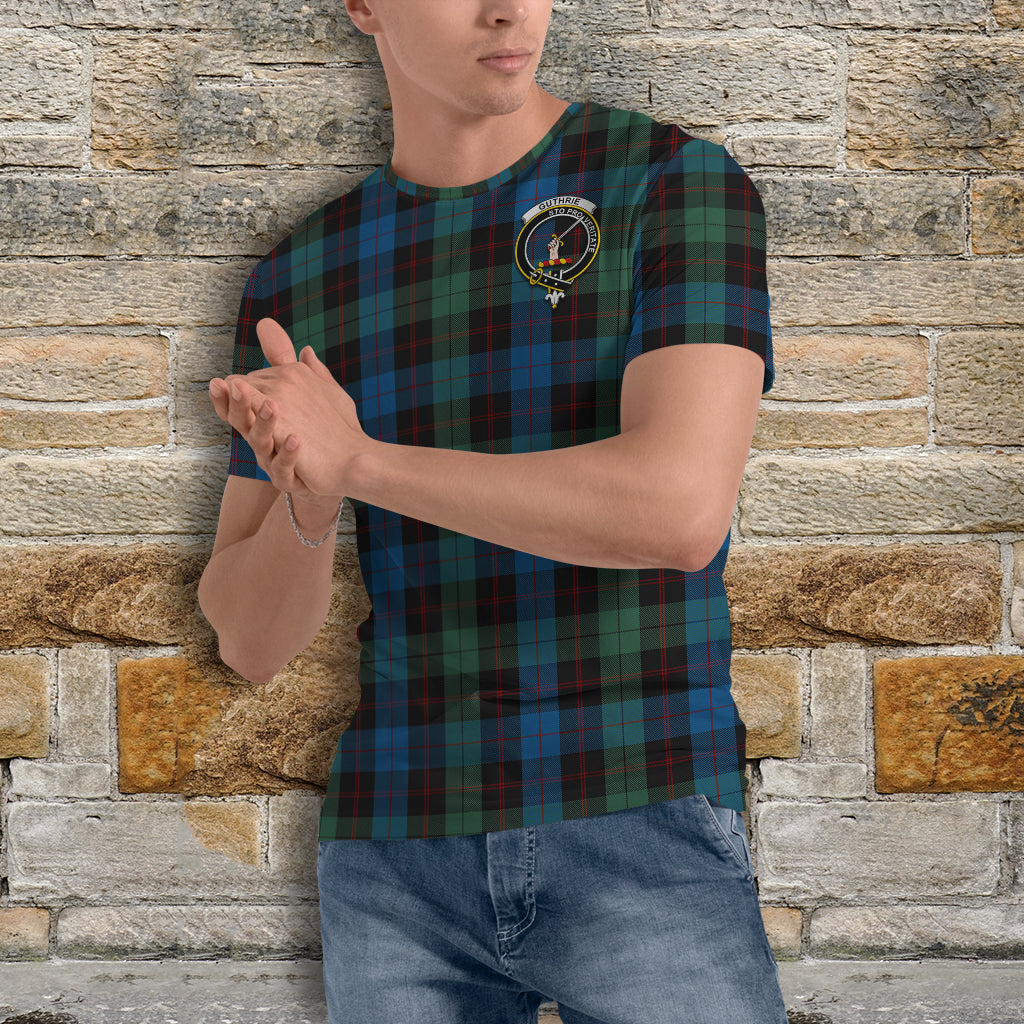 Guthrie Tartan T-Shirt with Family Crest - Tartan Vibes Clothing