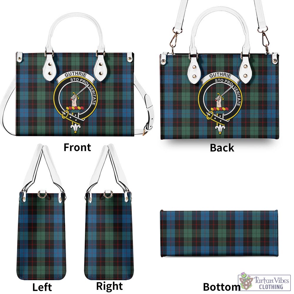 Tartan Vibes Clothing Guthrie Tartan Luxury Leather Handbags with Family Crest