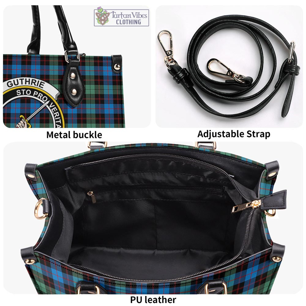 Tartan Vibes Clothing Guthrie Ancient Tartan Luxury Leather Handbags with Family Crest