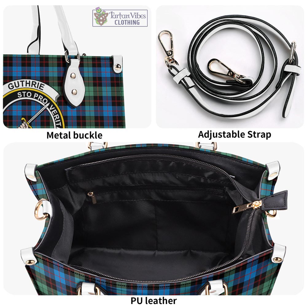 Tartan Vibes Clothing Guthrie Ancient Tartan Luxury Leather Handbags with Family Crest