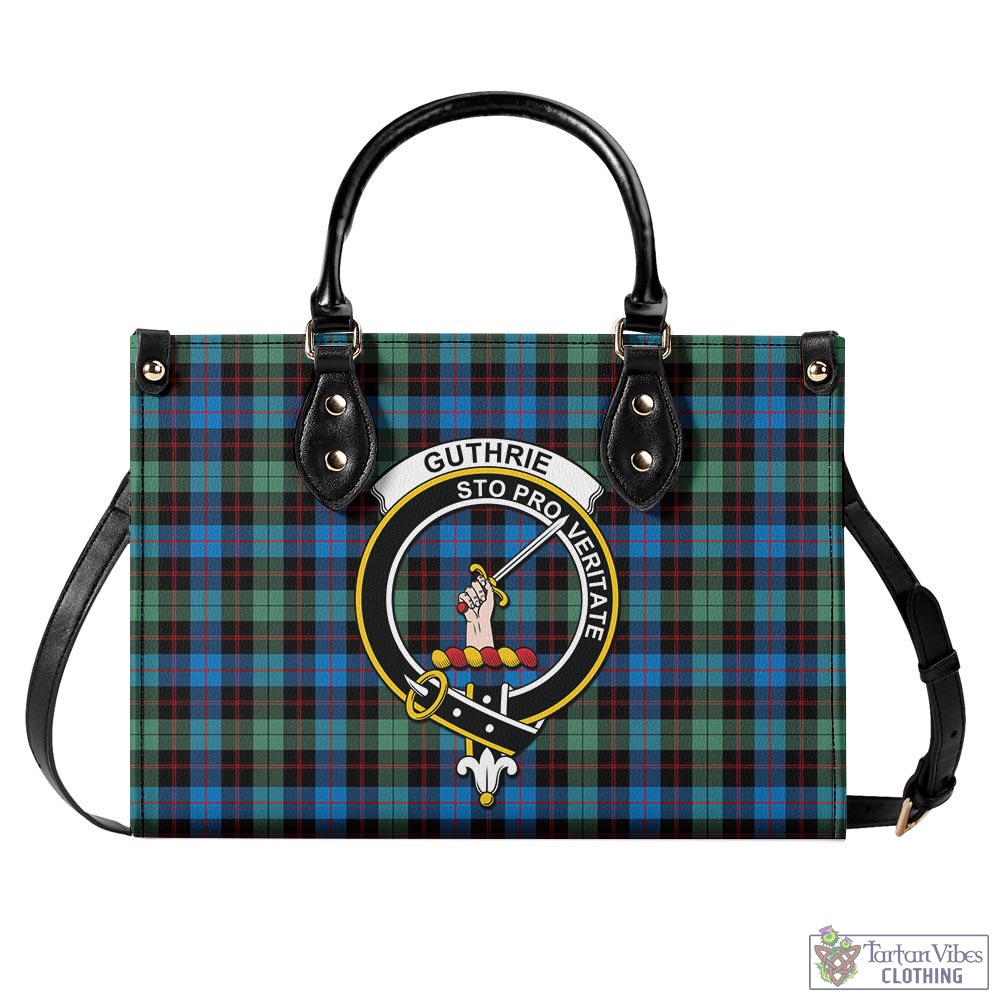 Tartan Vibes Clothing Guthrie Ancient Tartan Luxury Leather Handbags with Family Crest