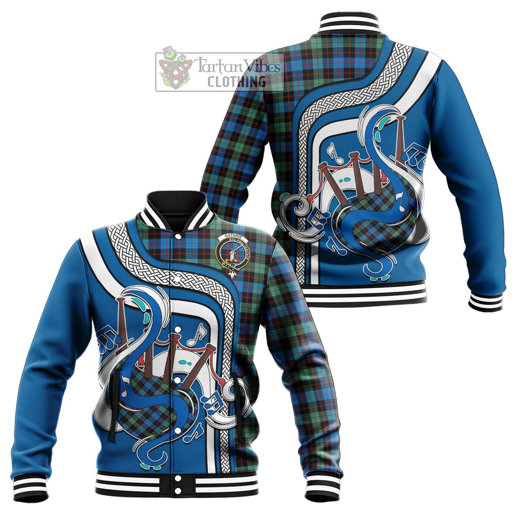 Tartan Vibes Clothing Guthrie Ancient Tartan Baseball Jacket with Epic Bagpipe Style