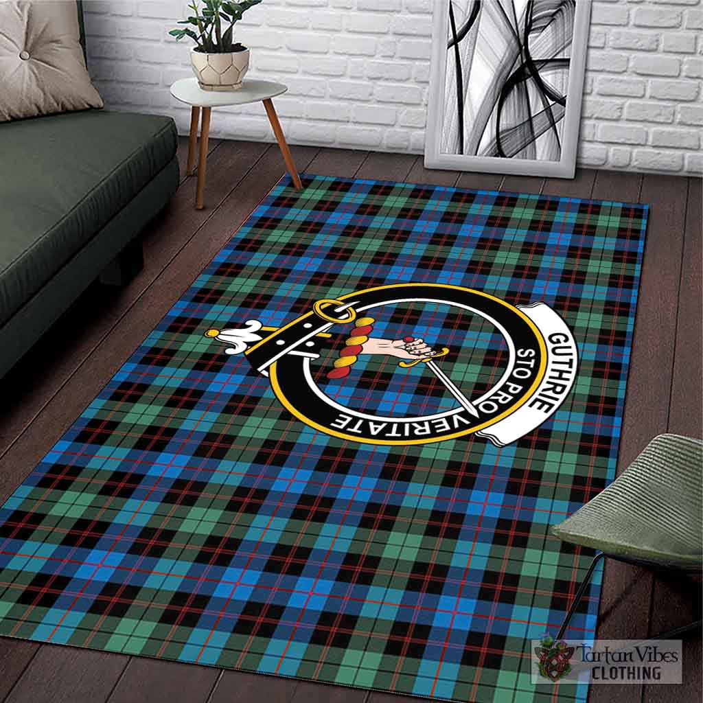 Tartan Vibes Clothing Guthrie Ancient Tartan Area Rug with Family Crest