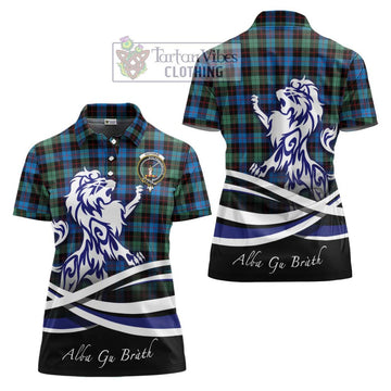 Guthrie Ancient Tartan Women's Polo Shirt with Alba Gu Brath Regal Lion Emblem