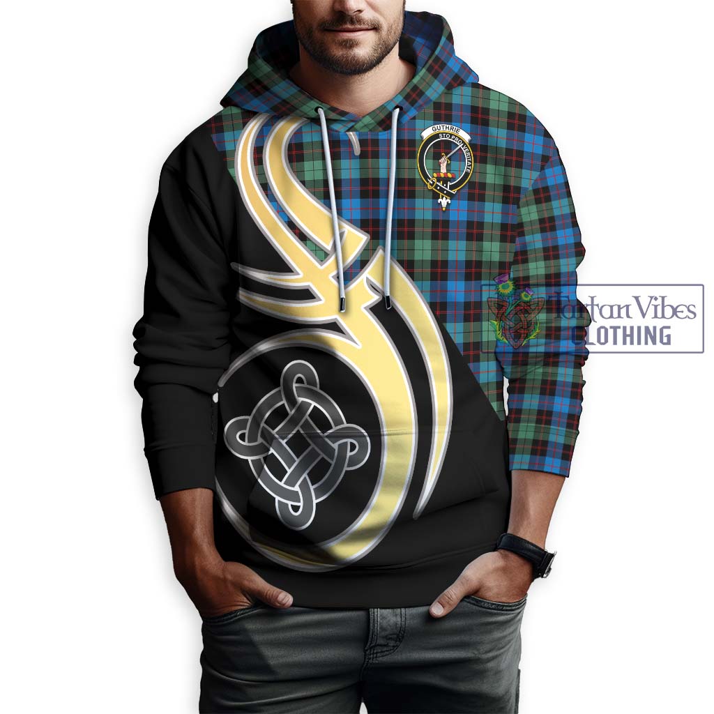 Guthrie Ancient Tartan Hoodie with Family Crest and Celtic Symbol Style Zip Hoodie - Tartan Vibes Clothing