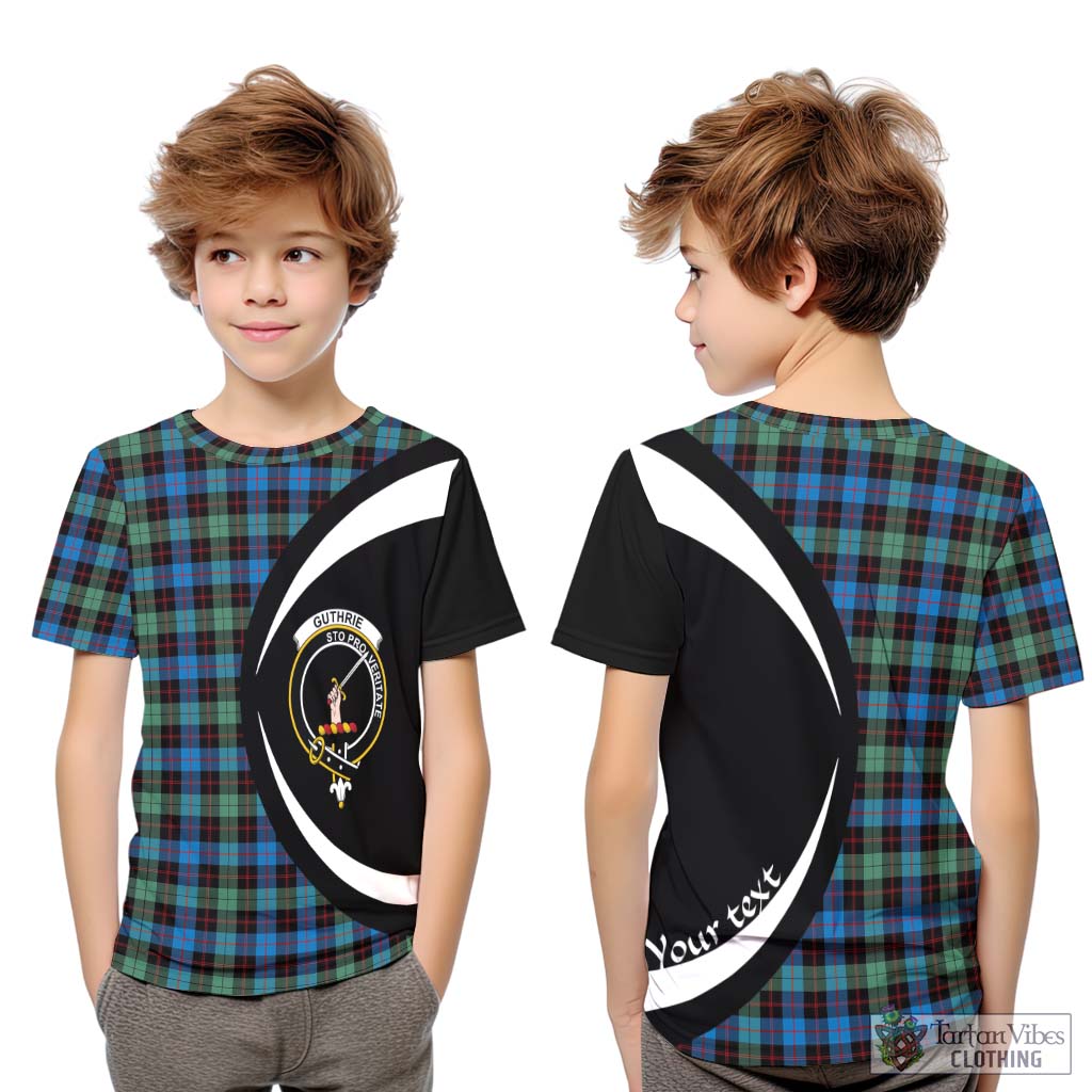 Guthrie Ancient Tartan Kid T-Shirt with Family Crest Circle Style Youth XL Size14 - Tartan Vibes Clothing