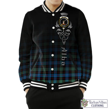 Guthrie Ancient Tartan Baseball Jacket Featuring Alba Gu Brath Family Crest Celtic Inspired