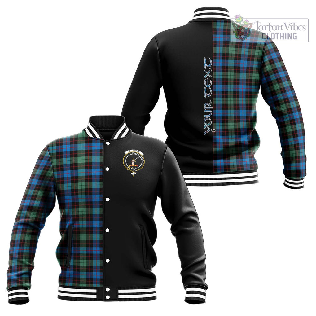 Guthrie Ancient Tartan Baseball Jacket with Family Crest and Half Of Me Style Unisex - Tartanvibesclothing Shop