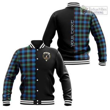 Guthrie Ancient Tartan Baseball Jacket with Family Crest and Half Of Me Style