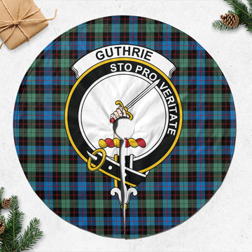 Guthrie Ancient Tartan Christmas Tree Skirt with Family Crest