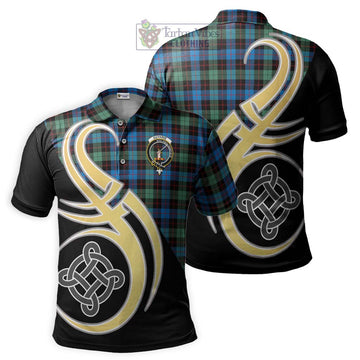 Guthrie Ancient Tartan Polo Shirt with Family Crest and Celtic Symbol Style