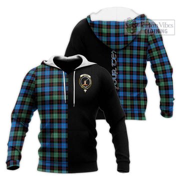 Guthrie Ancient Tartan Knitted Hoodie with Family Crest and Half Of Me Style