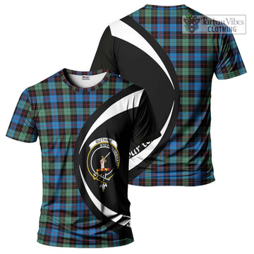 Guthrie Ancient Tartan T-Shirt with Family Crest Circle Style