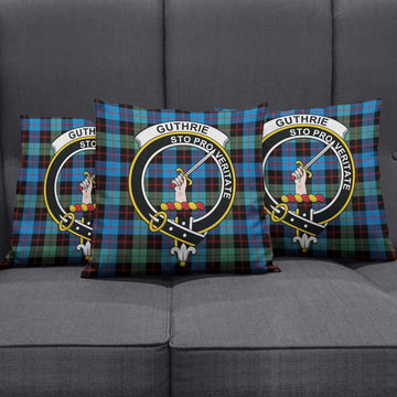 Guthrie Ancient Tartan Pillow Cover with Family Crest