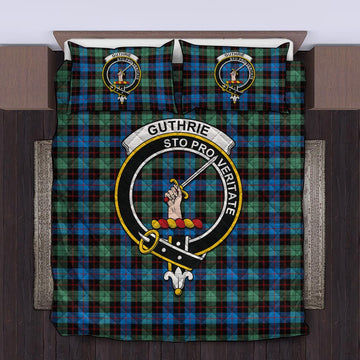 Guthrie Ancient Tartan Quilt Bed Set with Family Crest