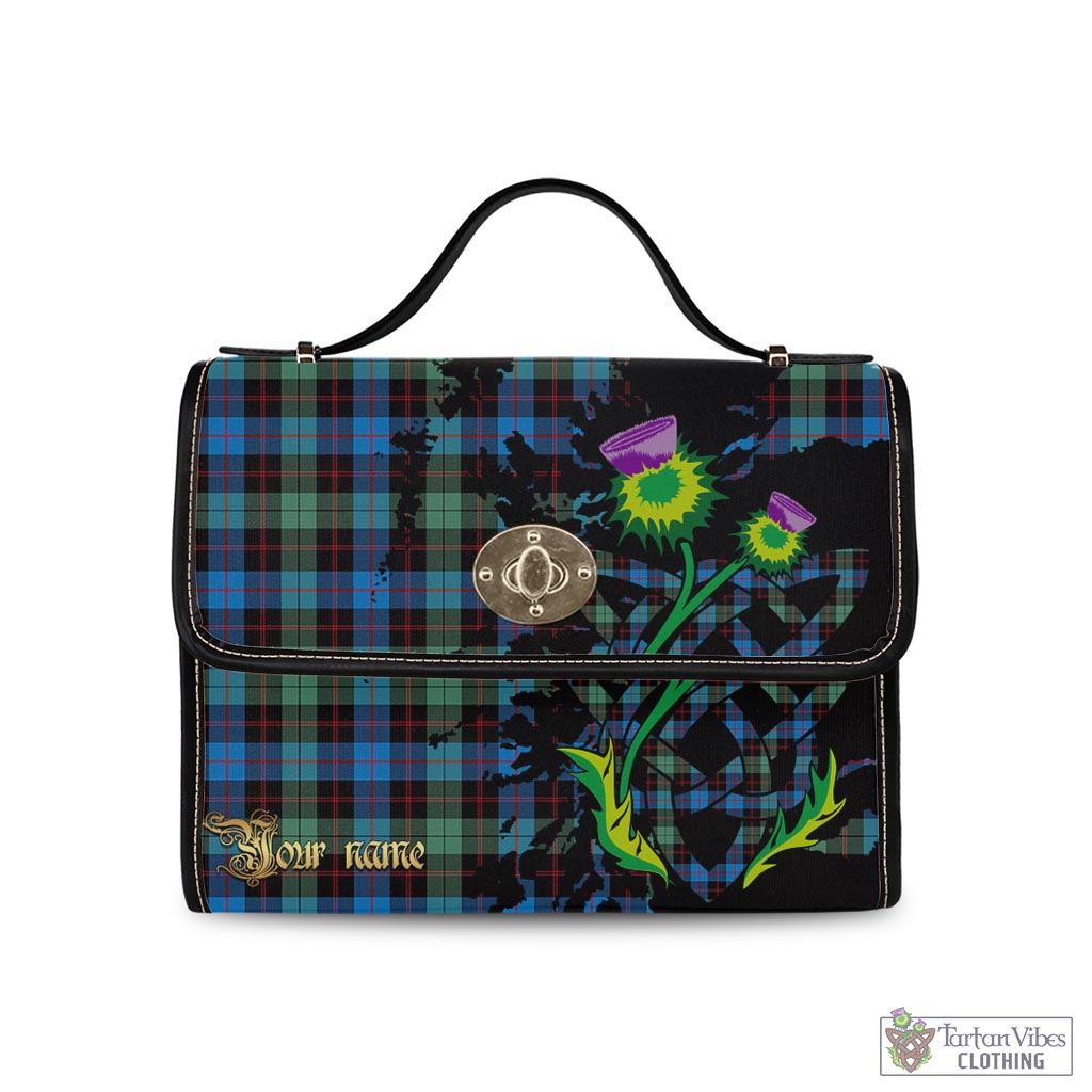 Tartan Vibes Clothing Guthrie Ancient Tartan Waterproof Canvas Bag with Scotland Map and Thistle Celtic Accents